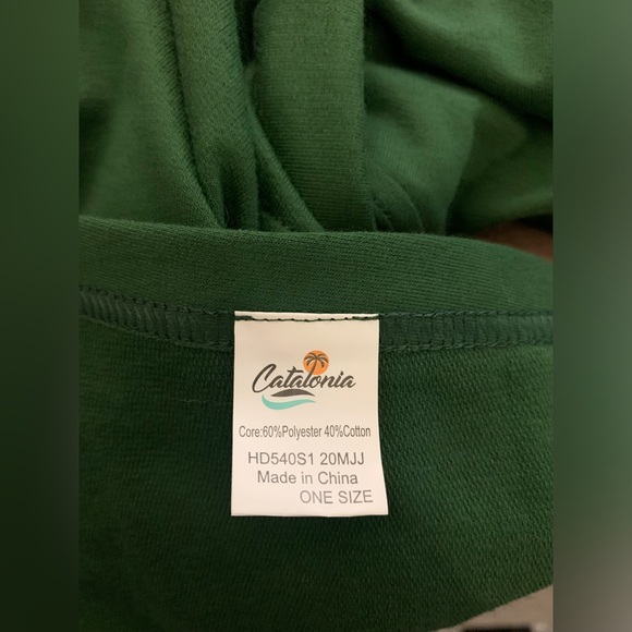 NWT, Catalina Oversized Kangaroo Pocket Batwing Hoodie in Green, Sz One Size - Picture 11 of 12